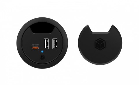 IcyBox IB-HUB1407 ładowarka biurkowa 3 porty USB szybkie ładowanie