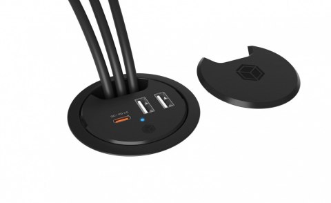 IcyBox IB-HUB1407 ładowarka biurkowa 3 porty USB szybkie ładowanie
