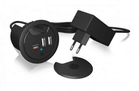 IcyBox IB-HUB1407 ładowarka biurkowa 3 porty USB szybkie ładowanie