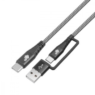 Kabel TB 2w1 USB C - USB C z USB A 1.2 m moc 60W uniwersalny