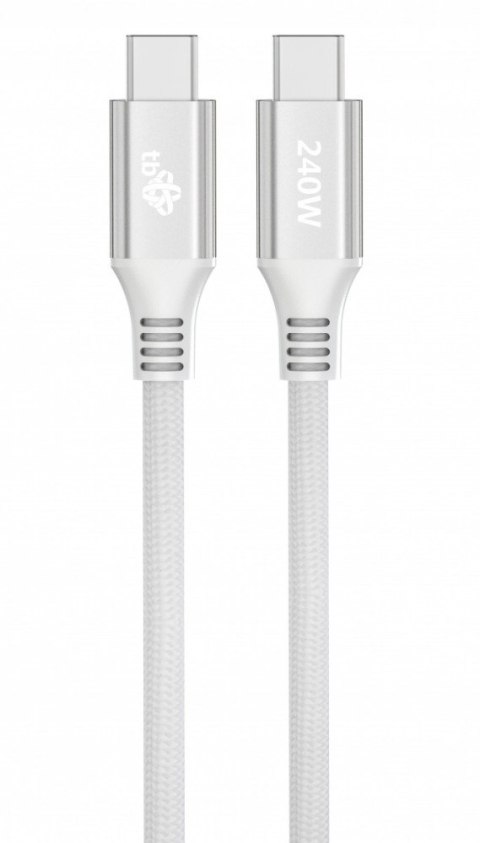Kabel USB C 1m 240W biały do ładowania i synchronizacji