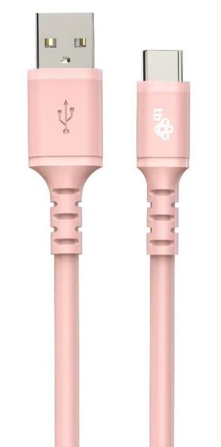 Kabel USB USB C 1m szybkie ładowanie silikonowy różowy