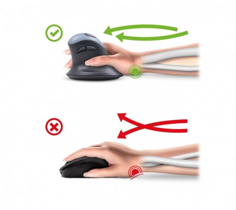 YENKEE Mysz ergonomiczna pionowa ErgoSnug bezprzewodowa USB 2.4 G