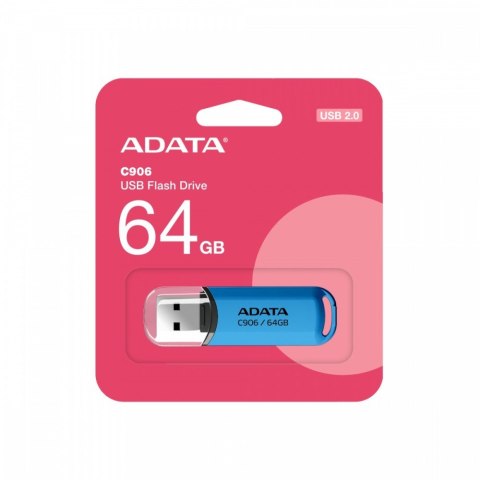 Pendrive Adata C906 64GB USB 2.0 niebieski kompaktowy
