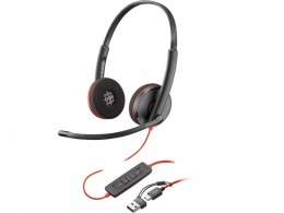 Słuchawki Poly Blackwire 3220 Stereo USB-C headset z adapterem USB-C/A