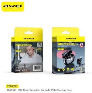 Słuchawki AWEI T50 ENC Bluetooth TWS wodoodporne z redukcją szumów