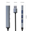 Hub USB 3.0 Qoltec 4w1 grafitowy kompaktowy rozdzielacz z 4 portami