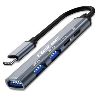 Hub Qoltec USB-C 3.1 5w1 z Power Delivery 2x USB 2.0 USB 3.0