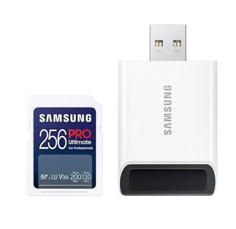 Karta pamięci SD Samsung PRO Ultimate 256GB z czytnikiem USB