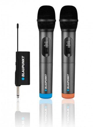 Mikrofon bezprzewodowy UHF Blaupunkt WM60UDB podwójny z adapterem