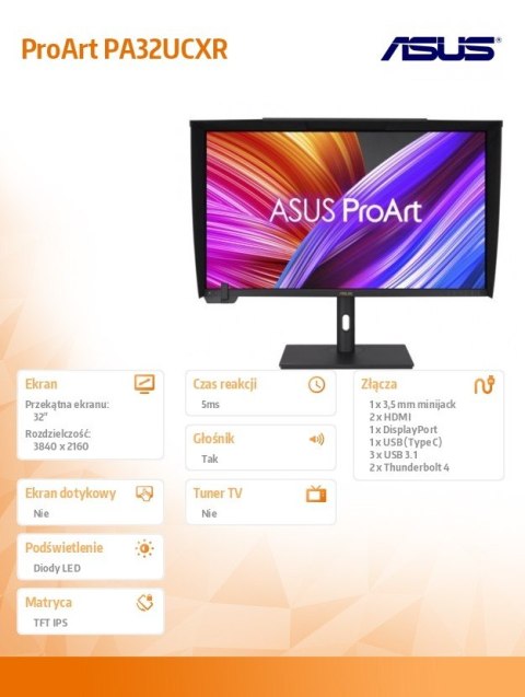 Monitor ASUS ProArt PA32UCXR 32 cale 4K Mini LED profesjonalny