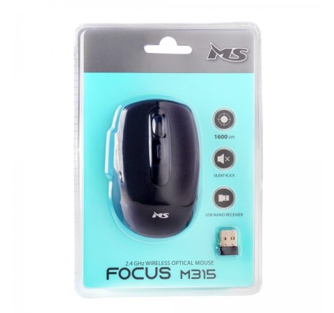 Mysz bezprzewodowa MS Focus M315 1600 DPI ergonomiczna cicha