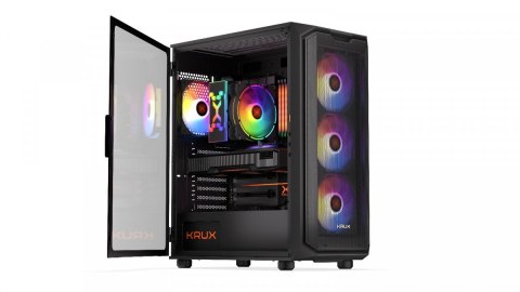 Obudowa Krux Orona RGB Midi Tower z wentylatorami i szklanym panelem