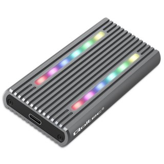 Obudowa Qoltec M.2 SSD SATA NVMe USB-C 4TB z RGB LED aluminum