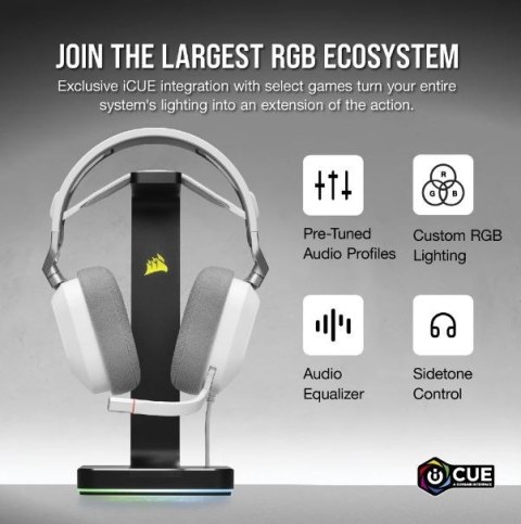 Słuchawki Corsair HS80 RGB USB Wired Gaming biały nauszne z Dolby 7.1