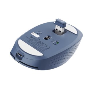 Mysz bezprzewodowa Trust Ozaa Compact niebieska ergonomiczna 3w1 cicha