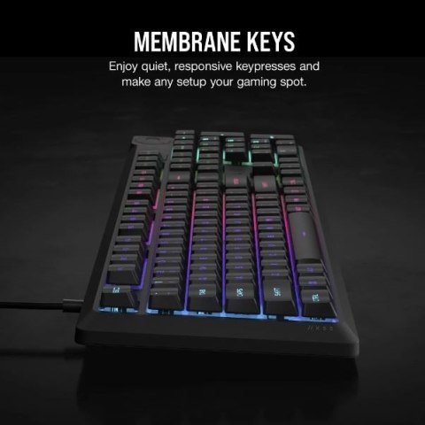 Klawiatura Corsair K55 Core RGB czarna multimedialna gamingowa z podświetleniem