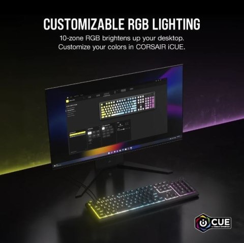 Klawiatura Corsair K55 Core RGB czarna multimedialna gamingowa z podświetleniem