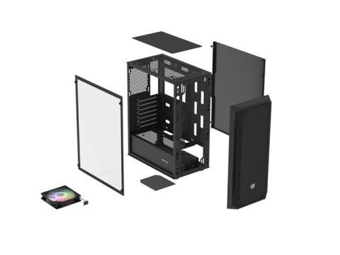 Obudowa Fury Shobo SH4 RGB Midi Tower z hartowanym szkłem czarna