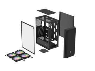 Obudowa Natec Fury Shobo SH4F RGB Midi Tower z oknem czarna