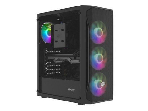 Obudowa Natec Fury Shobo SH4F RGB Midi Tower z oknem czarna