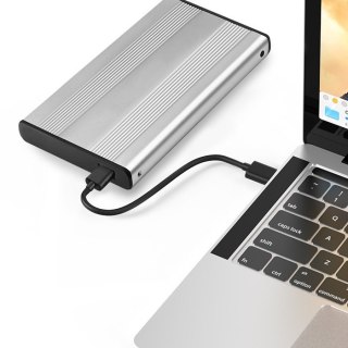 Obudowa Qoltec 2.5 HDD SSD SATA3 USB 3.0 srebrna mobilna