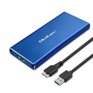 Obudowa Qoltec M.2 SSD SATA NGFF USB 3.0 2TB niebieska wygodna mobilna