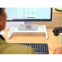 Podstawka pod monitor Monta GLASS biała ergonomiczna z hartowanego szkła