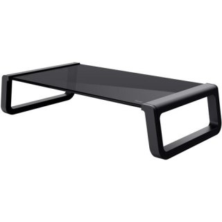 Podstawka pod monitor Monta GLASS czarna ergonomiczna z hartowanego szkła
