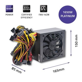 Zasilacz Qoltec ATX 1650W 80 Plus Platinum wydajny z chłodzeniem aktywnym
