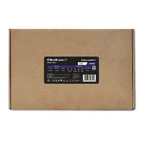 Zasilacz Qoltec ATX 1650W 80 Plus Platinum wydajny z chłodzeniem aktywnym