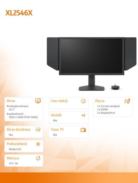 Monitor BENQ XL2546X LED 240Hz gamingowy szybki dla profesjonalnych graczy