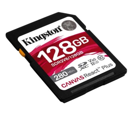Karta pamięci Kingston Canvas React Plus 128GB SD UHS-II 4K szybka V60