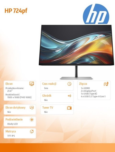 Monitor HP S7 Pro 724pf FHD 23.8'' ultracienki z 100 Hz