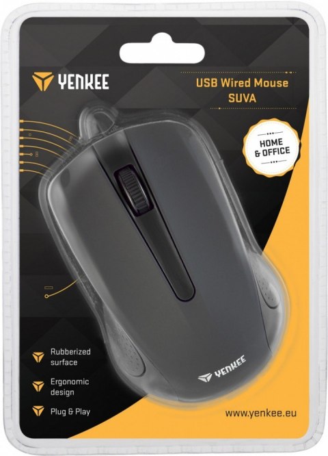 Mysz przewodowa USB YENKEE SUVA 3 przyciski gumowana powierzchnia ergonomiczną