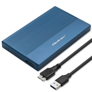 Obudowa Qoltec 2.5 SSD HDD USB 3.0 niebieska 5Gb/s 2TB