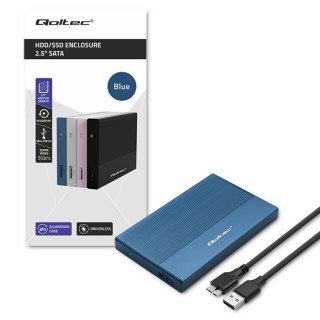 Obudowa Qoltec 2.5 SSD HDD USB 3.0 niebieska 5Gb/s 2TB