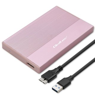 Obudowa Qoltec 2.5 cala SSD HDD różowa USB 3.0 Super speed 5Gb/s 2TB