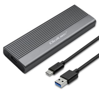 Obudowa Qoltec kieszeń na dysk SSD M.2 SATA USB-C 2TB szara elegancka