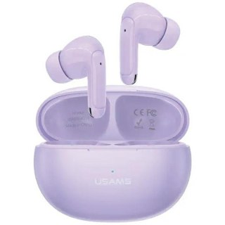 Słuchawki USAMS Bluetooth 5.3 TWS X-Don dual mikrofon fioletowe ENC