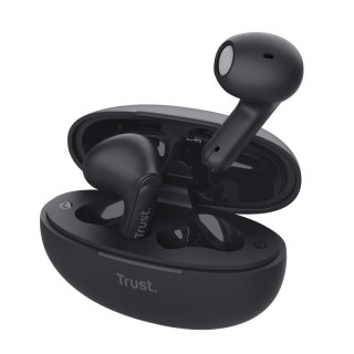 Słuchawki earbuds Trust Yavi Bluetooth ENC czarne bezprzewodowe z mikrofonem