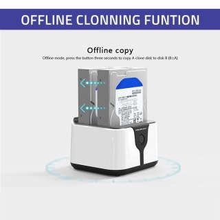Stacja dokująca Qoltec HDD SSD 2.5 3.5 SATA III USB 3.0 klonowanie offline
