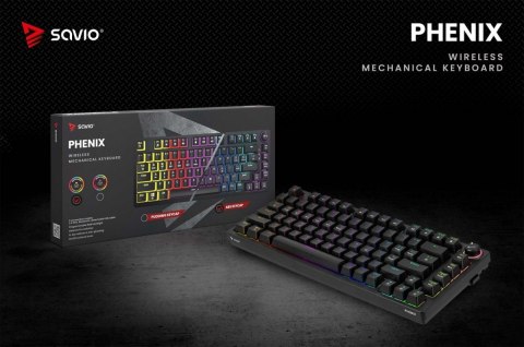 Klawiatura mechaniczna Savio PHENIX bezprzewodowa z Gateron Red Pro