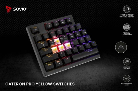 Klawiatura mechaniczna Savio PHENIX bezprzewodowa z Gateron Red Pro