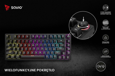 Klawiatura mechaniczna Savio PHENIX bezprzewodowa z Gateron Red Pro