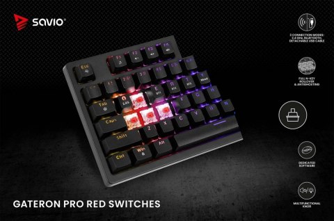Klawiatura mechaniczna Savio PHENIX bezprzewodowa z Gateron Red Pro