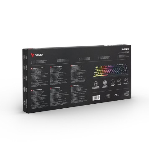 Klawiatura mechaniczna bezprzewodowa Savio PHENIX Gateron Red Pro Pudding