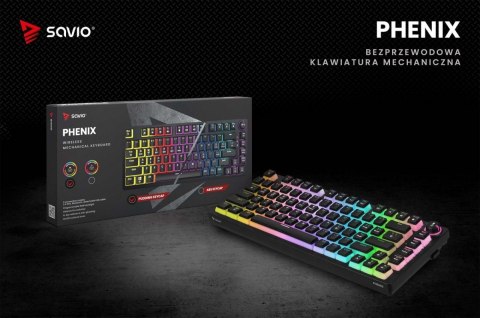 Klawiatura mechaniczna bezprzewodowa Savio PHENIX Gateron Yellow Pro