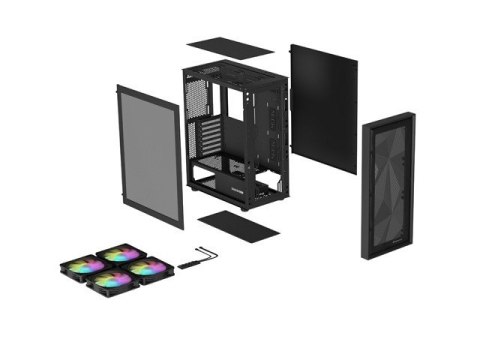 Obudowa Genesis Diaxid 605 ARGB MIDI TOWER USB-C czarna elegancka