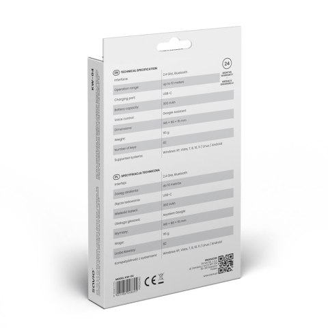 Podświetlana klawiatura bezprzewodowa Savio KW-04 RGB Bluetooth 2.4 GHz